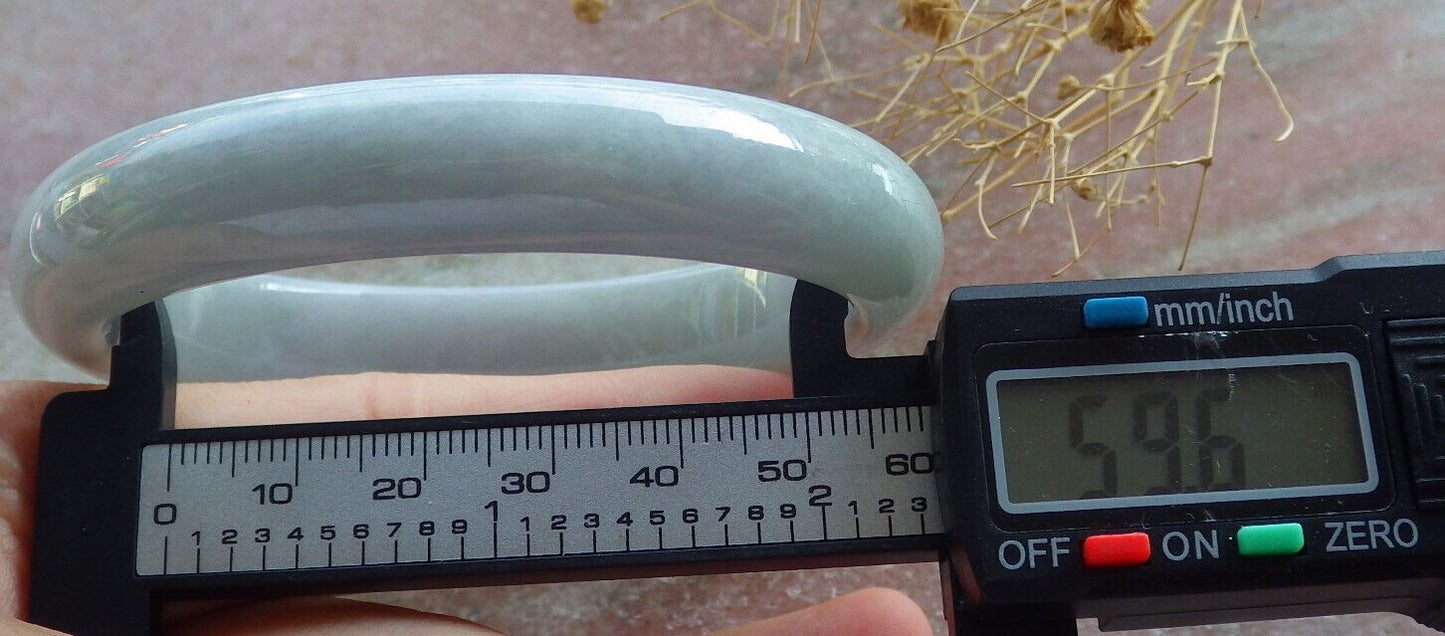 Certified Lavender Green Burma 100% Natural A JADE Jadeite Bangle Bracelet 60 mm 手镯 635942 TN