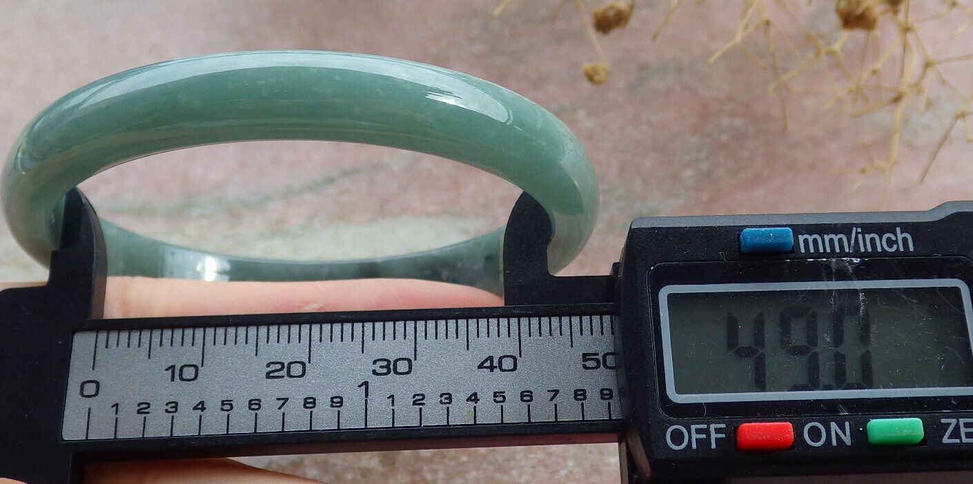 Certified Icy Green Burma 100% Natural A JADE Jadeite Bangle Bracelet 49 mm 手镯 636140 TN