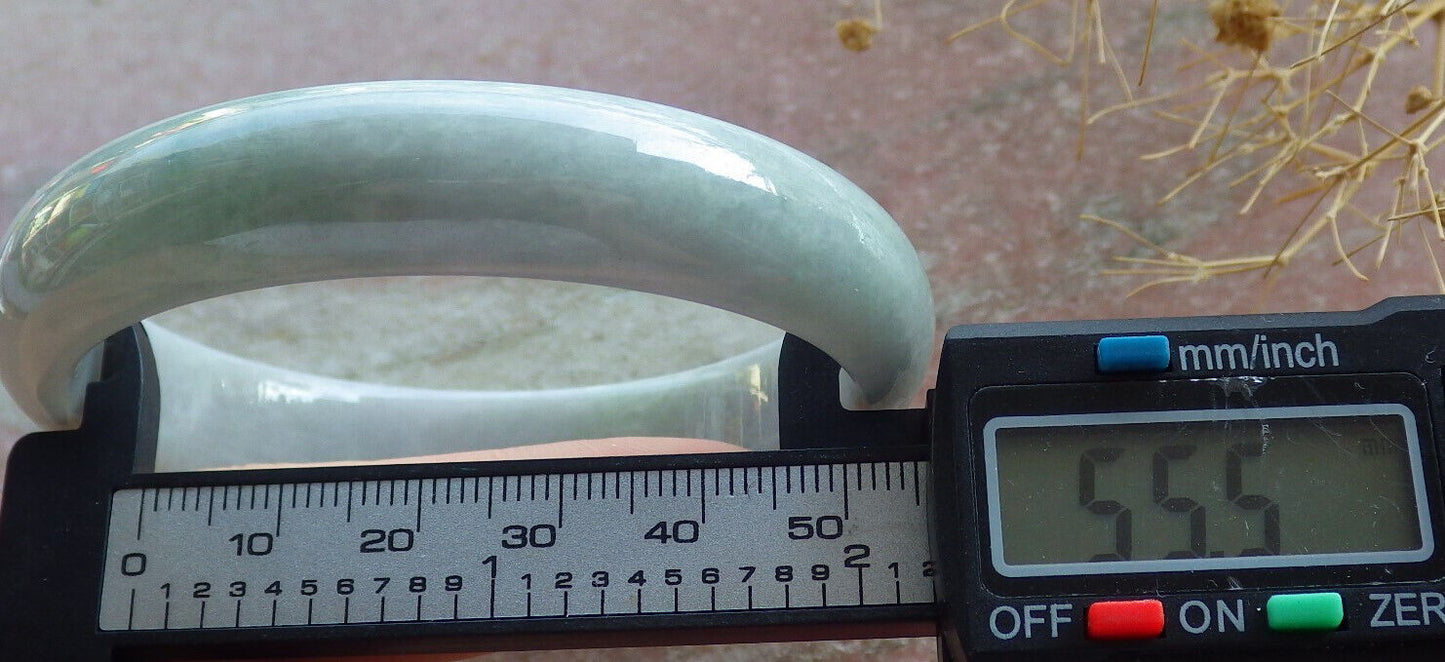 Certified Green Pale Lavender Burma 100% Natural A JADE Jadeite Bangle Bracelet 56 mm 手镯 635932 TN