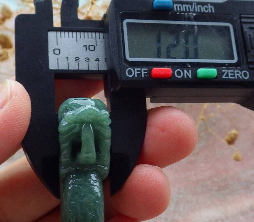 Certified Green Burma 100% Natural A JADE Jadeite Dragon RING USA. 6.5 龙戒指 636824 TN