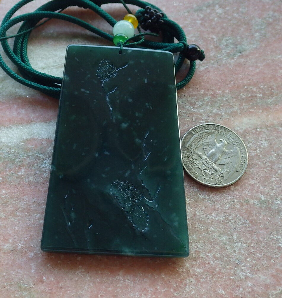 Certified Icy Blue Water Burma 100% Natural A Jade jadeite Pendant Landscape painting Tree Necklace 山水画 634260 TN