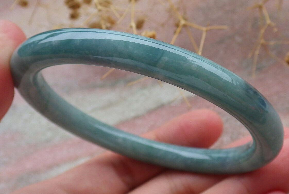 Certified Icy Green Burma 100% Natural A JADE Jadeite Circle Bangle Bracelet 60 mm 手镯 636693 TN
