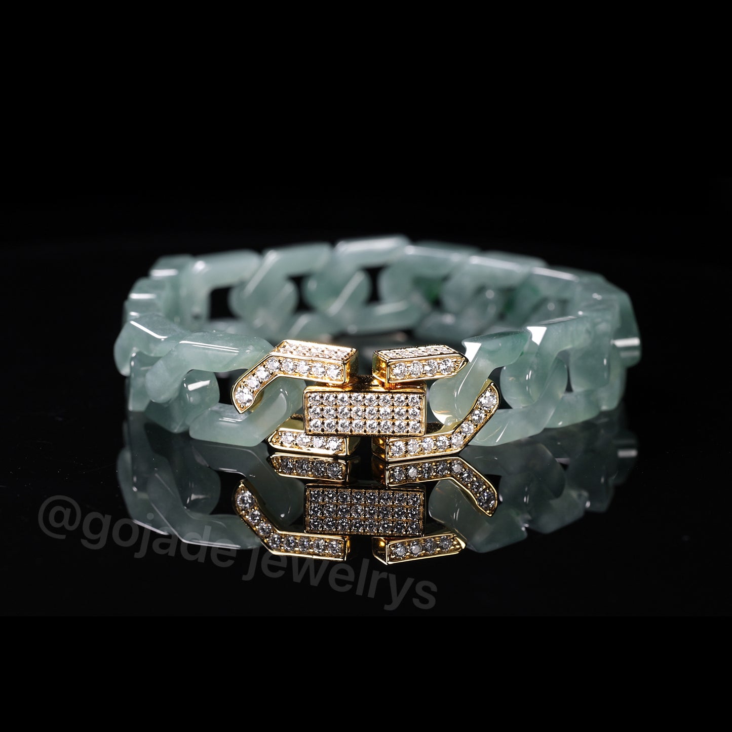 The Hip Hop Jade Bracelet (S925 Silver With Mozambique Diamonds)