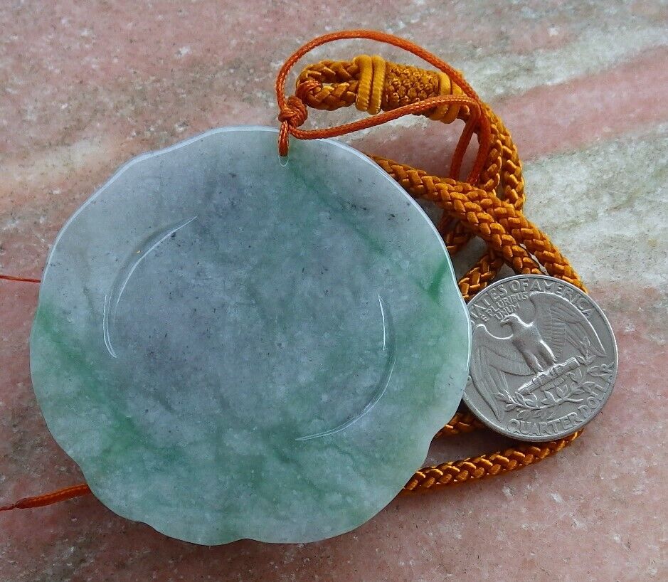 Certified Green Pale Lavender 100% Natural A Jade jadeite Pendant Dragon Bead Lotus Flower Ruyi Necklace 生意兴隆 520159 TN