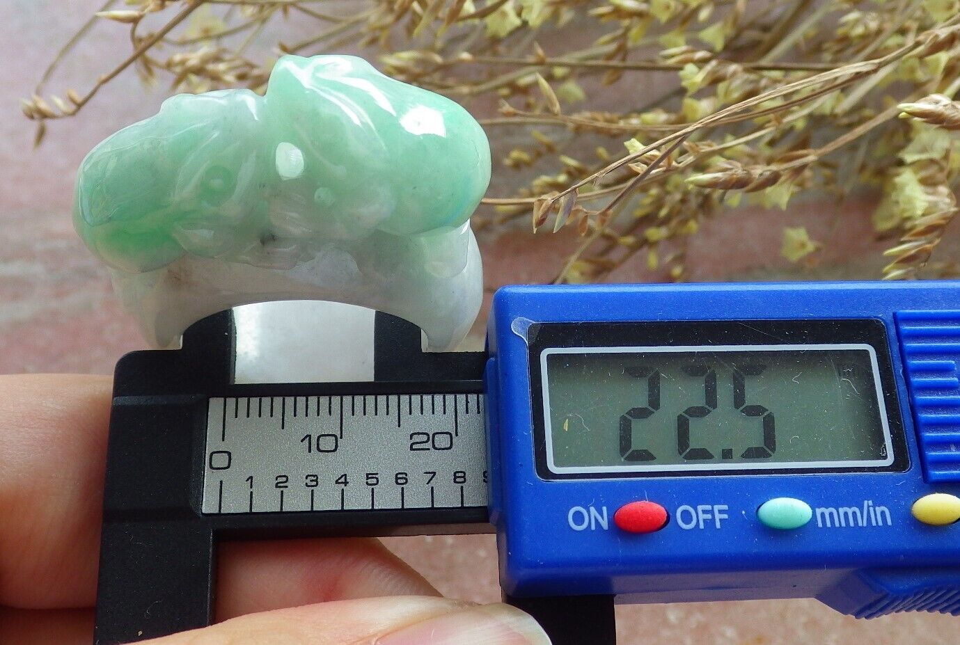 Certified Green Burma 100% Natural A JADE Jadeite Frog Toad Money Coin RING USA. 12.5 戒指 575539 TN