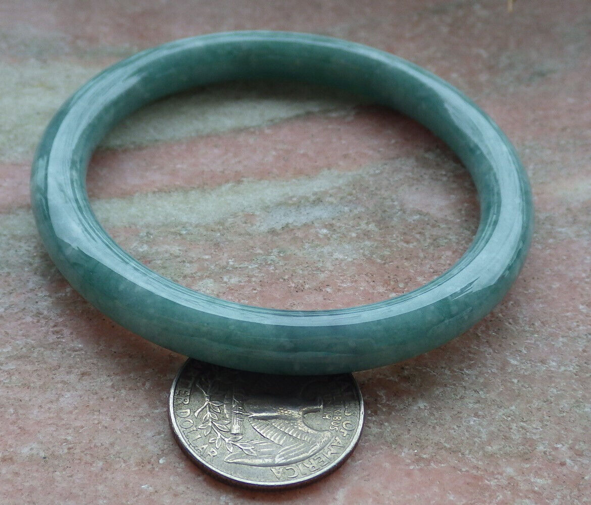Certified Green Burma 100% Natural A JADE Jadeite Circle Bangle Bracelet 56 mm 手镯 636798 TN