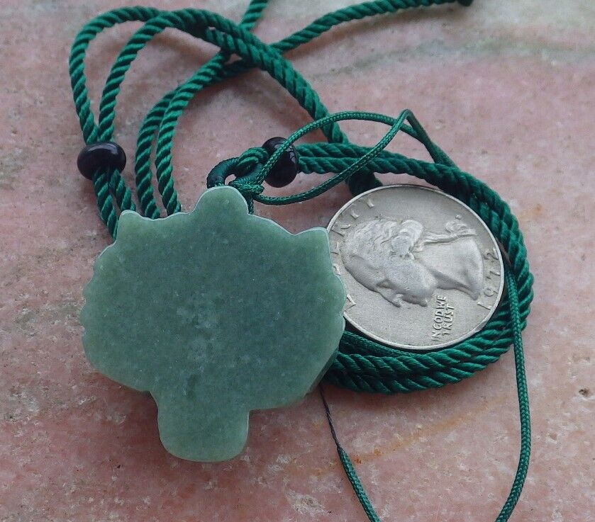 Certified Green Burma 100% Natural A Jade jadeite Pendant Tiger Head Necklace 虎虎生威 569997 TN