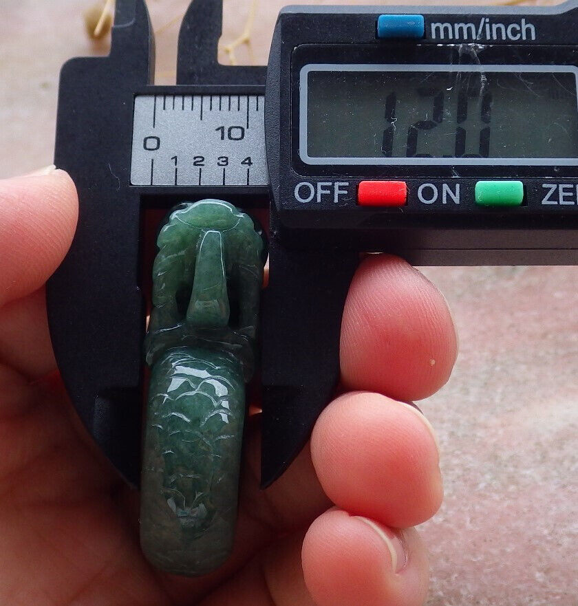 Certified Green Burma 100% Natural A JADE Jadeite Dragon RING USA. 7 龙戒指 636925 TN