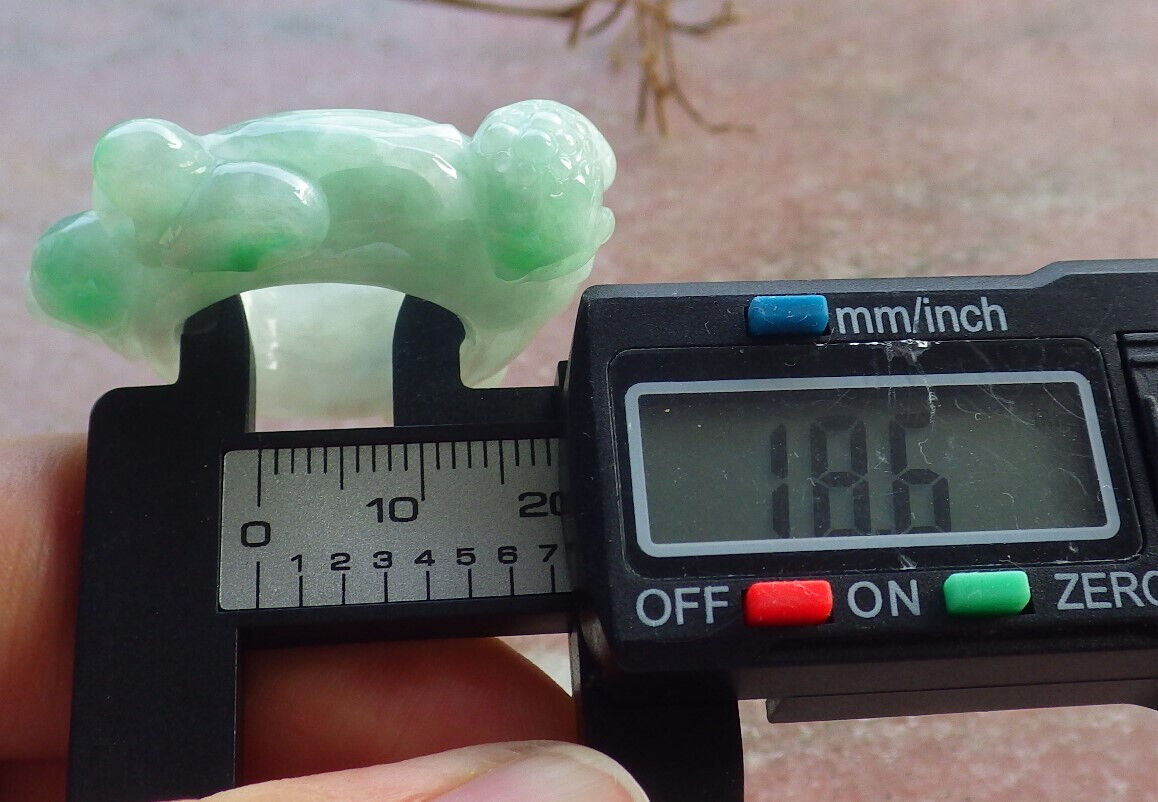 Certified Green Burma 100% Natural A JADE Jadeite Frog Toad Lotus Flower RING USA. 8.25 戒指 634202 TN