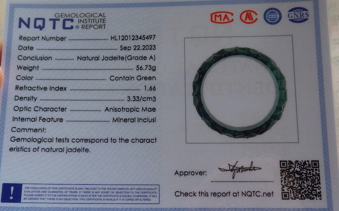Certified Icy Blue Water Green Burma 100% Natural A JADE Jadeite Flower Bangle Bracelet 62 mm 635320 TN