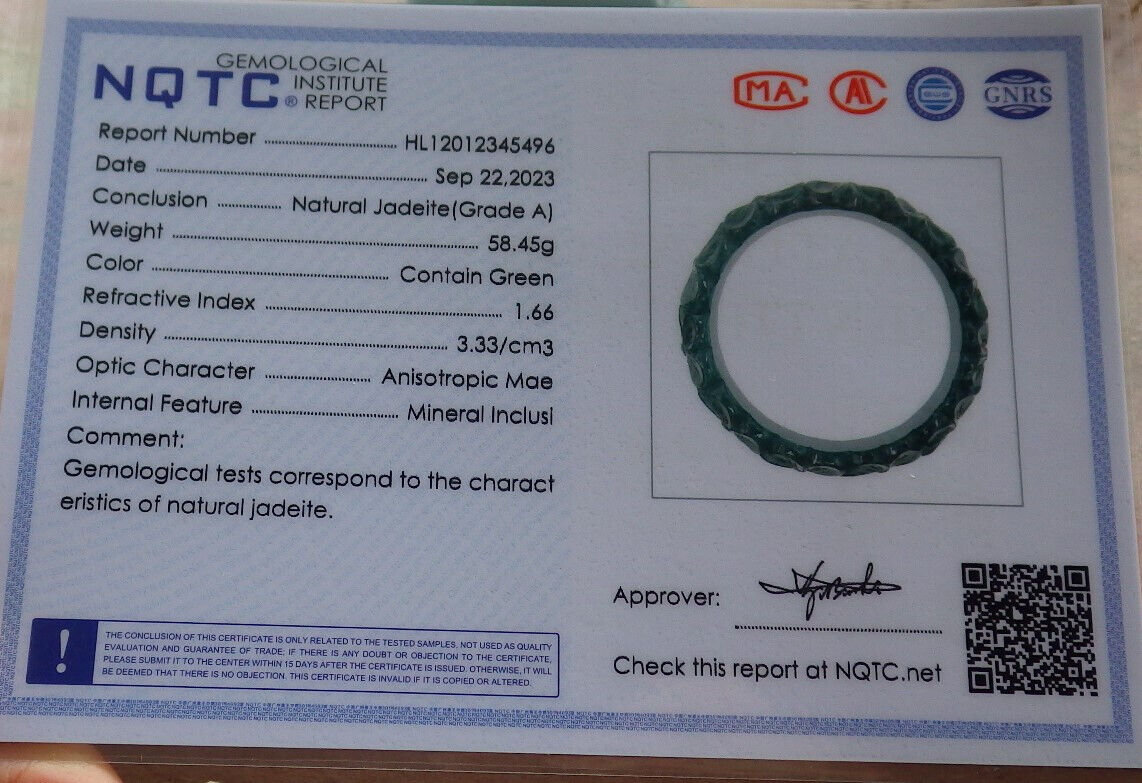 Certified Icy Green Burma 100% Natural A JADE Jadeite Flower Bangle Bracelet 60 mm 635415 AS