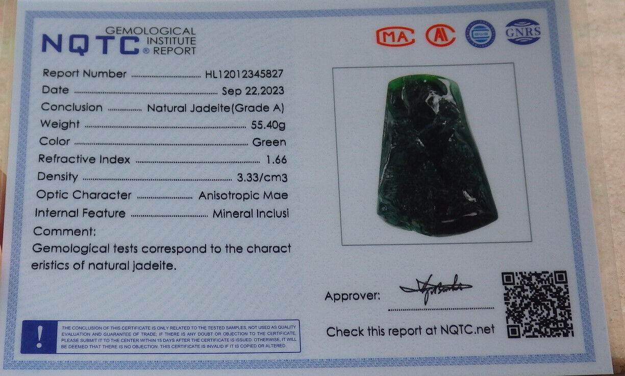 Certified Icy Blue Water Burma 100% Natural A Jade jadeite Pendant Landscape painting Tree Necklace 山水画 633943 TN