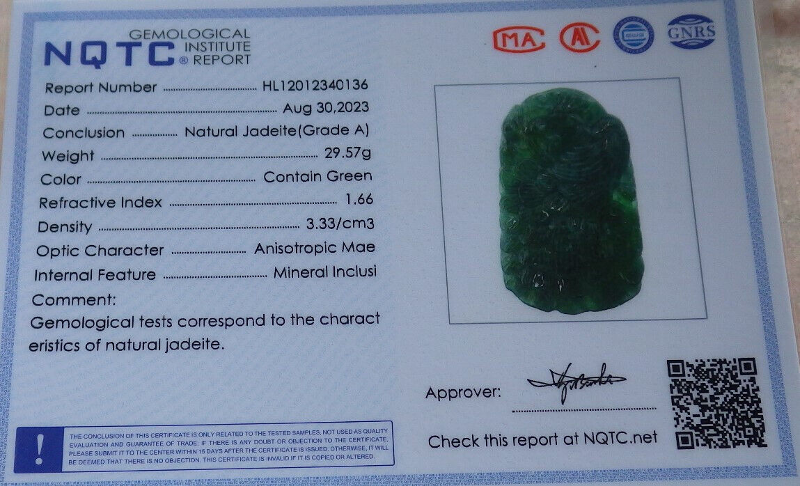 Certified Icy Green Burma 100% Natural A Jade jadeite Pendant Peacock Phoenix Necklace 孔雀 凤凰 633490 TN