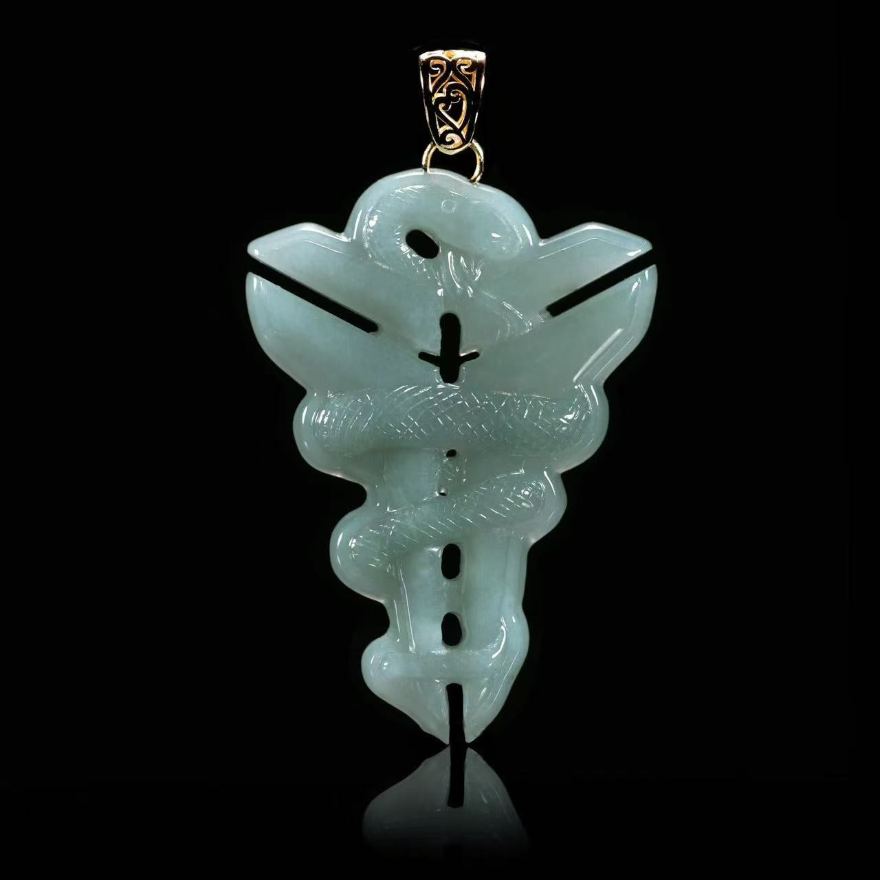 The Black Mamba Kobe Logo Jade Jadeite (S925 Silver Buckle)