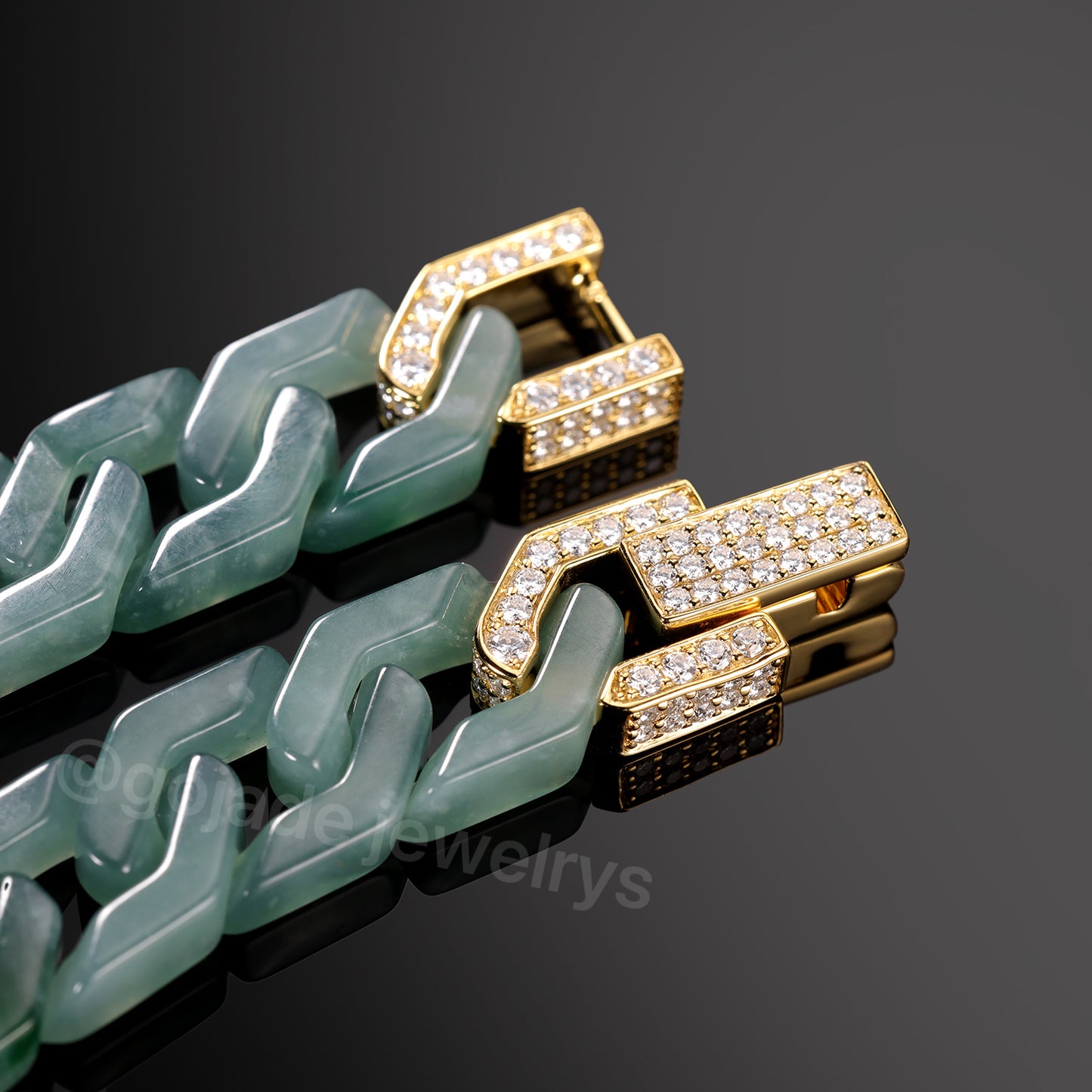 The Hip Hop Jade Rhombus Bracelet (S925 Silver With Mozambique Diamonds)