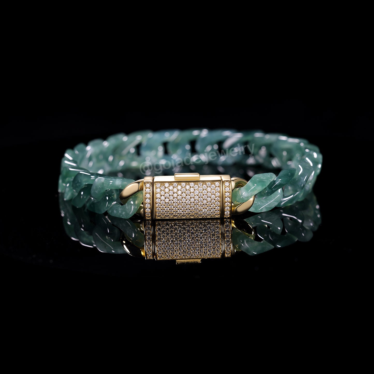 The Cuban Jade Bracelet (S925 Silver With Mozambique Diamonds)