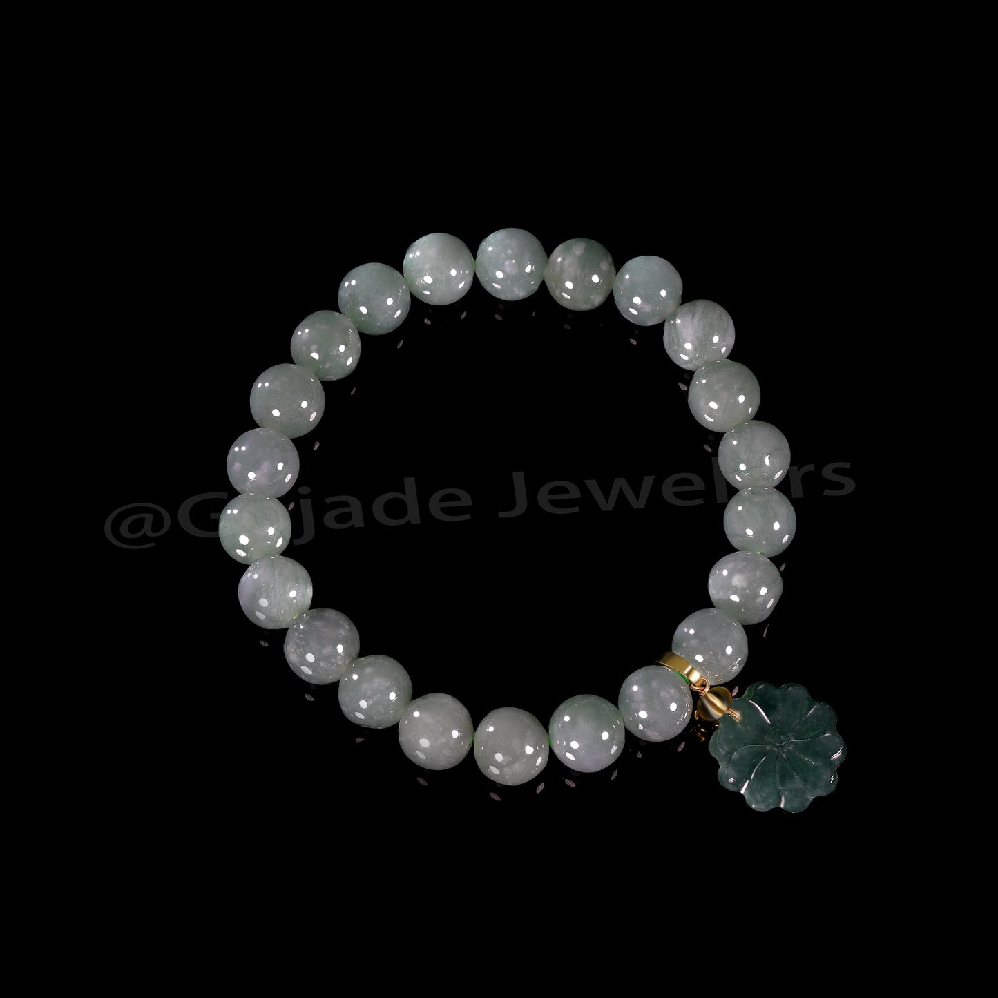 The Flower Bead Bracelet 100% Natural Jade Jadeite With Certificated