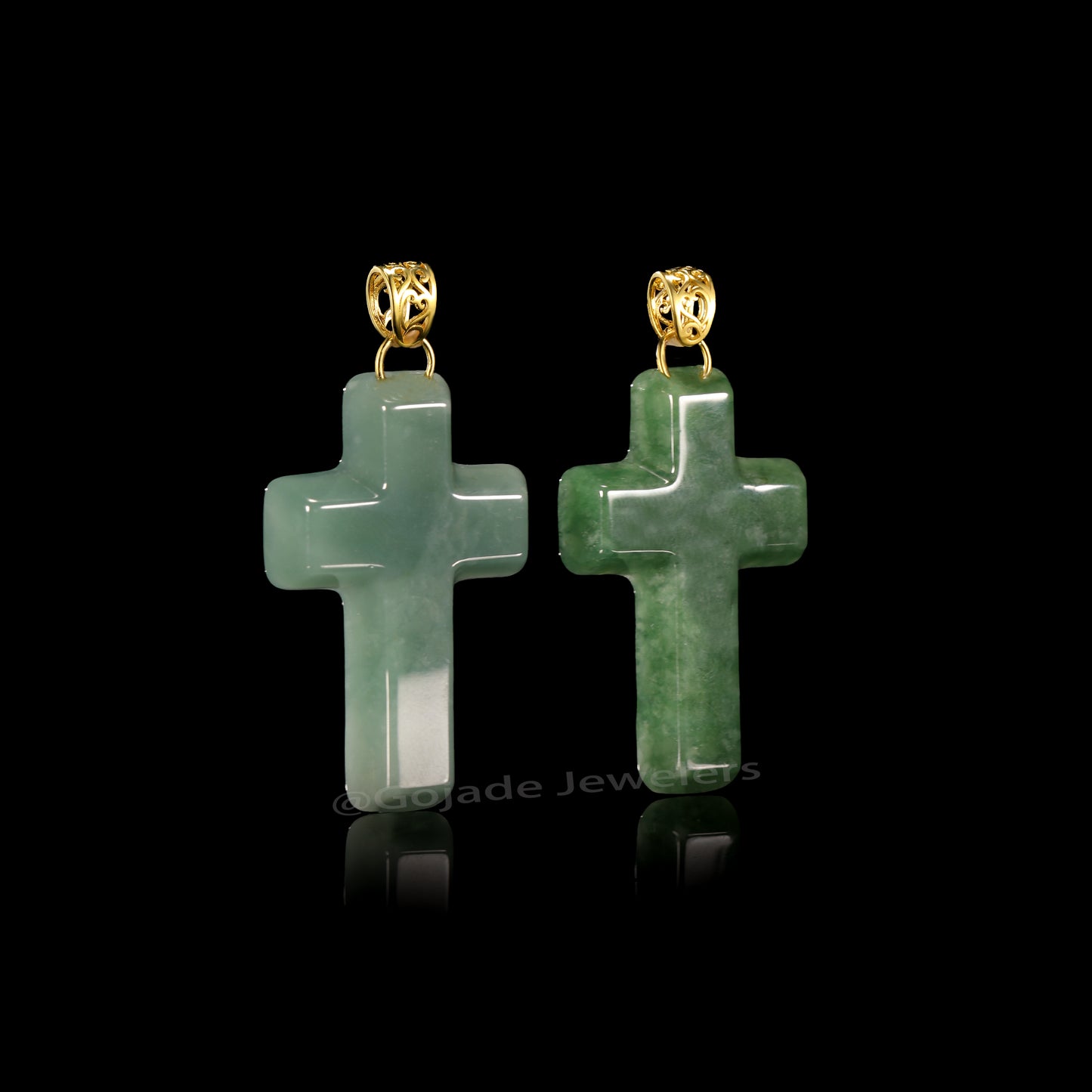 The Cross Jadeite 100% Natural Burma Jade Jadeite With Certificated (S925 Silver Buckle)