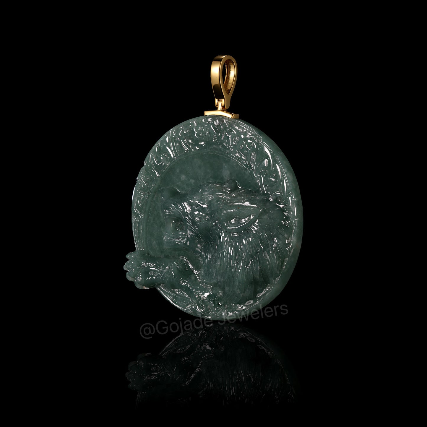 The Werewolf Jadeite 100% Natural Burma Jade Jadeite With Certificated (S925 Silver Buckle)