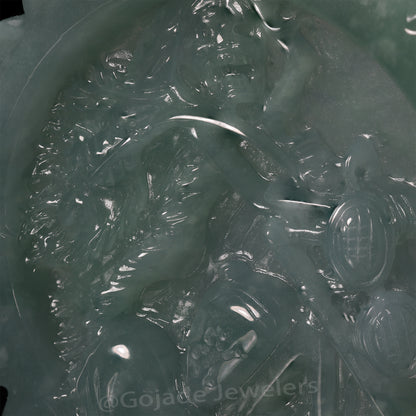 The Ghost Rider Jadeite 100% Natural Burma Jade Jadeite With Certificated (S925 Silver Buckle)