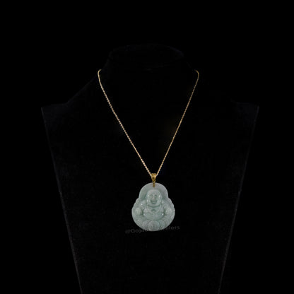 The Buddha Jadeite 100% Natural Burma Jade Jadeite With Certificated (S925 Silver Buckle)
