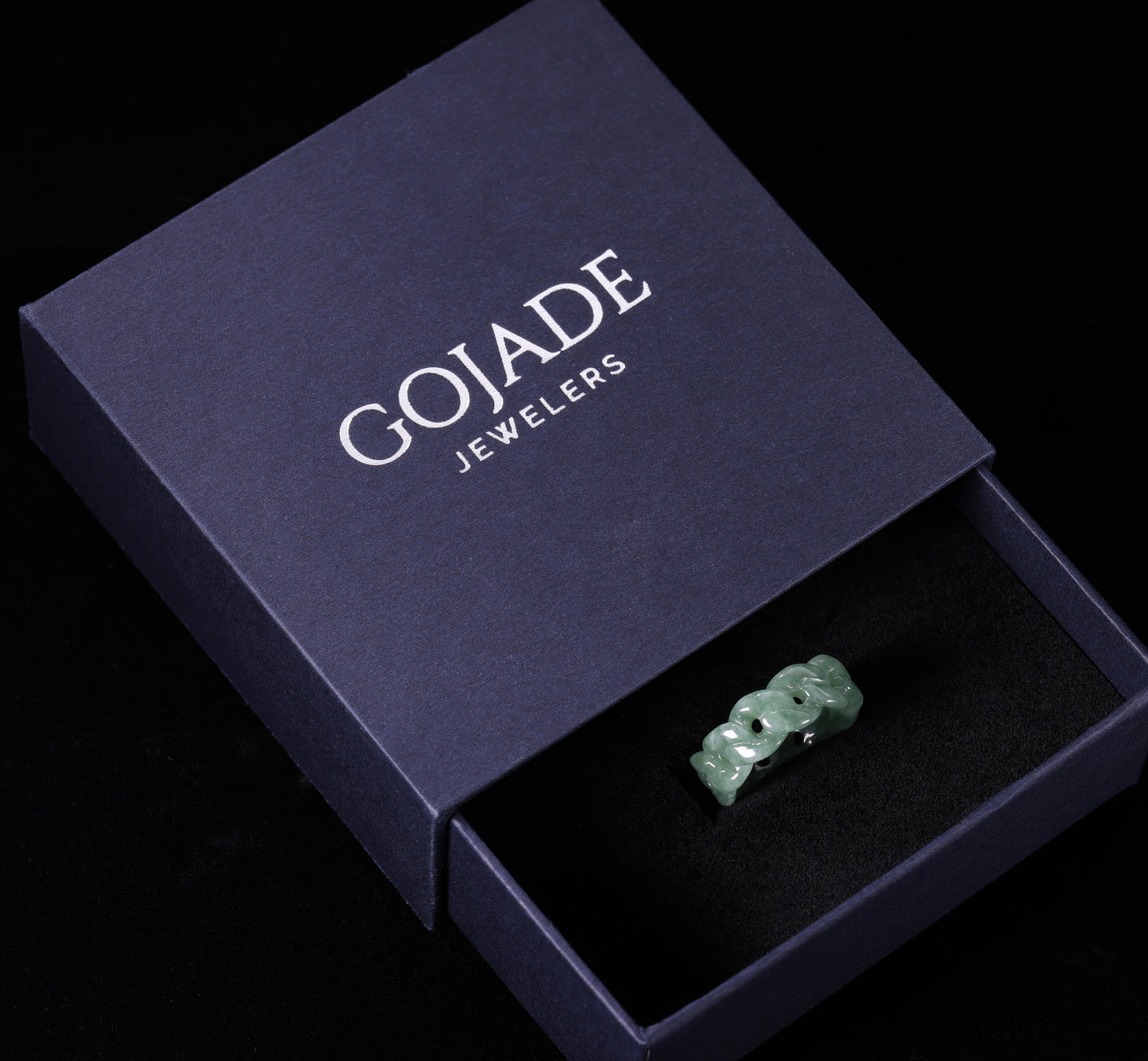 Certified Icy Green Cuban Burma 100% Natural A JADE Jadeite Circle RING 戒指 100000
