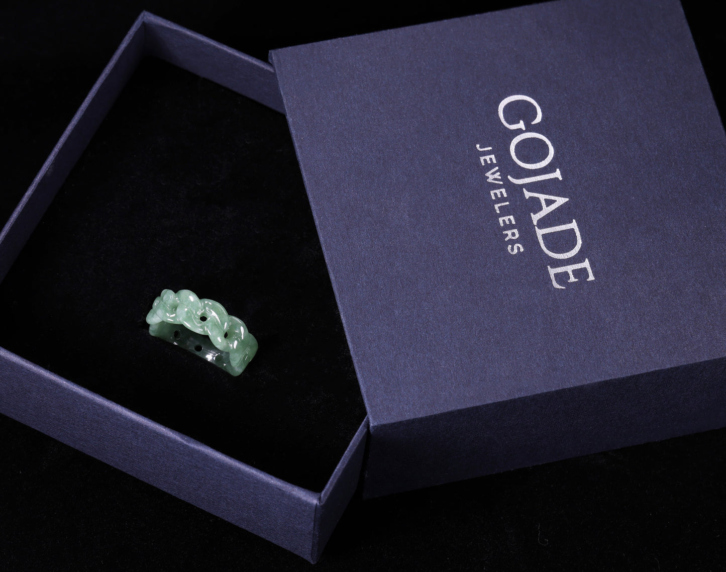 Certified Icy Green Cuban Burma 100% Natural A JADE Jadeite Circle RING 戒指 100000