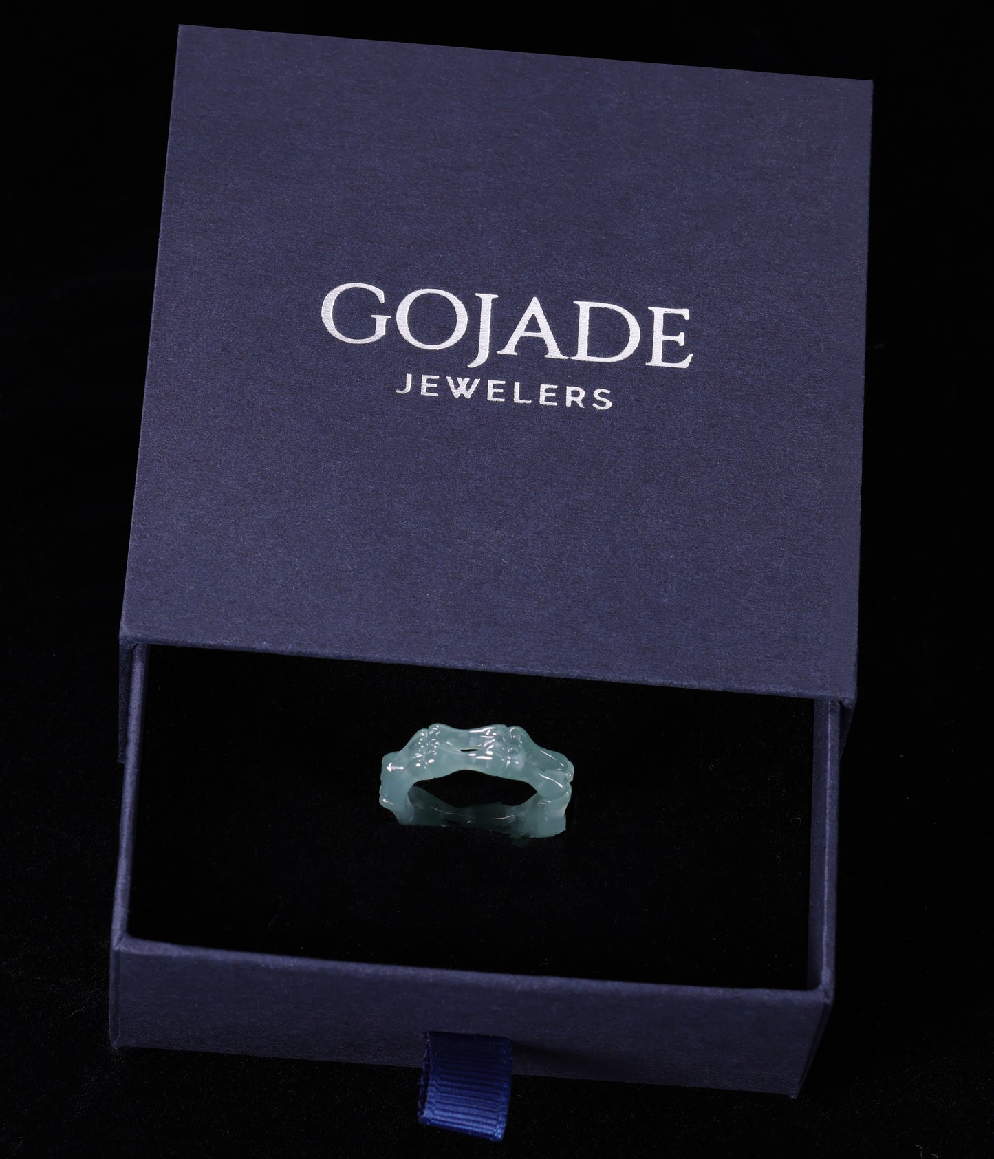 Certified Icy Blue Bone Burma 100% Natural A JADE Jadeite Circle RING 戒指 100002