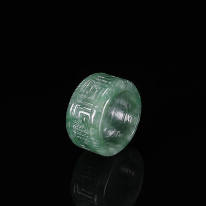 Certified Icy Green 100% Natural A JADE Jadeite Circle RING Givenchy Ring