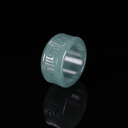 Certified Icy Green 100% Natural A JADE Jadeite Circle RING Givenchy Ring