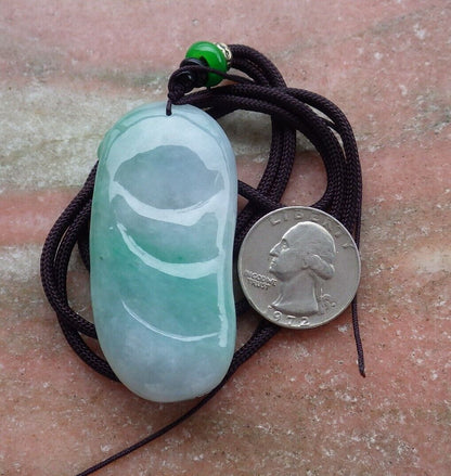 Certified Green 100% Natural A Jade jadeite pendant Happy Buddha God Necklace 开心佛 521299  TN