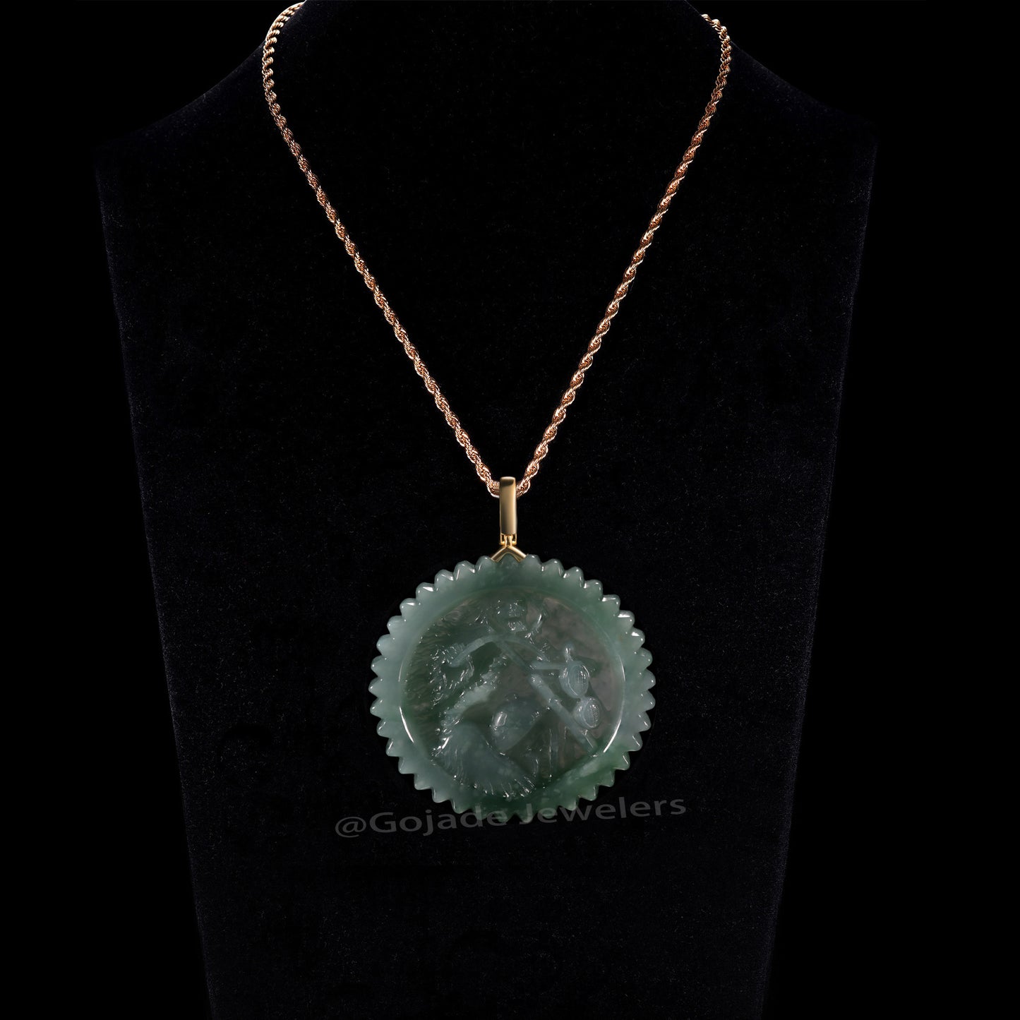 The Ghost Rider Jadeite 100% Natural Burma Jade Jadeite With Certificated (S925 Silver Buckle)