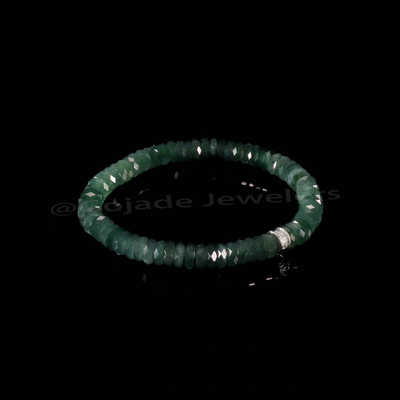 The Abacus Diamond Cutting Bead Bracelet 100% Natural Jade Jadeite With Certificated