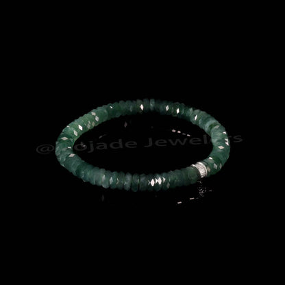 The Abacus Diamond Cutting Bead Bracelet 100% Natural Jade Jadeite With Certificated