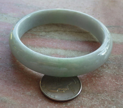 Certified Green Pale Lavender Burma 100% Natural A JADE Jadeite Bangle Bracelet 56 mm 手镯 635932  TN