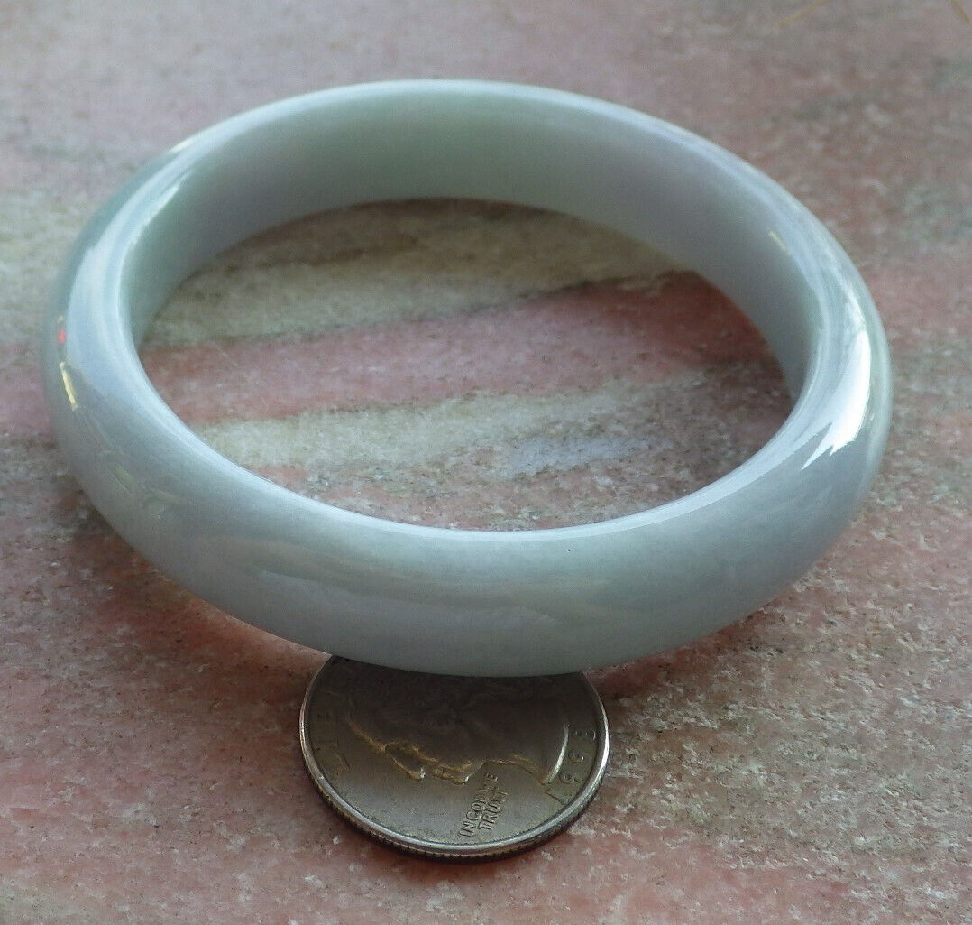 Certified Lavender Green Burma 100% Natural A JADE Jadeite Bangle Bracelet 60 mm 手镯 635942  TN