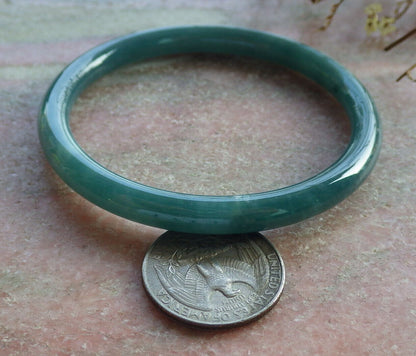 Certified Icy Blue Water Burma 100% Natural A JADE Jadeite Circle Bangle Bracelet 59 mm 手镯 633779  TN
