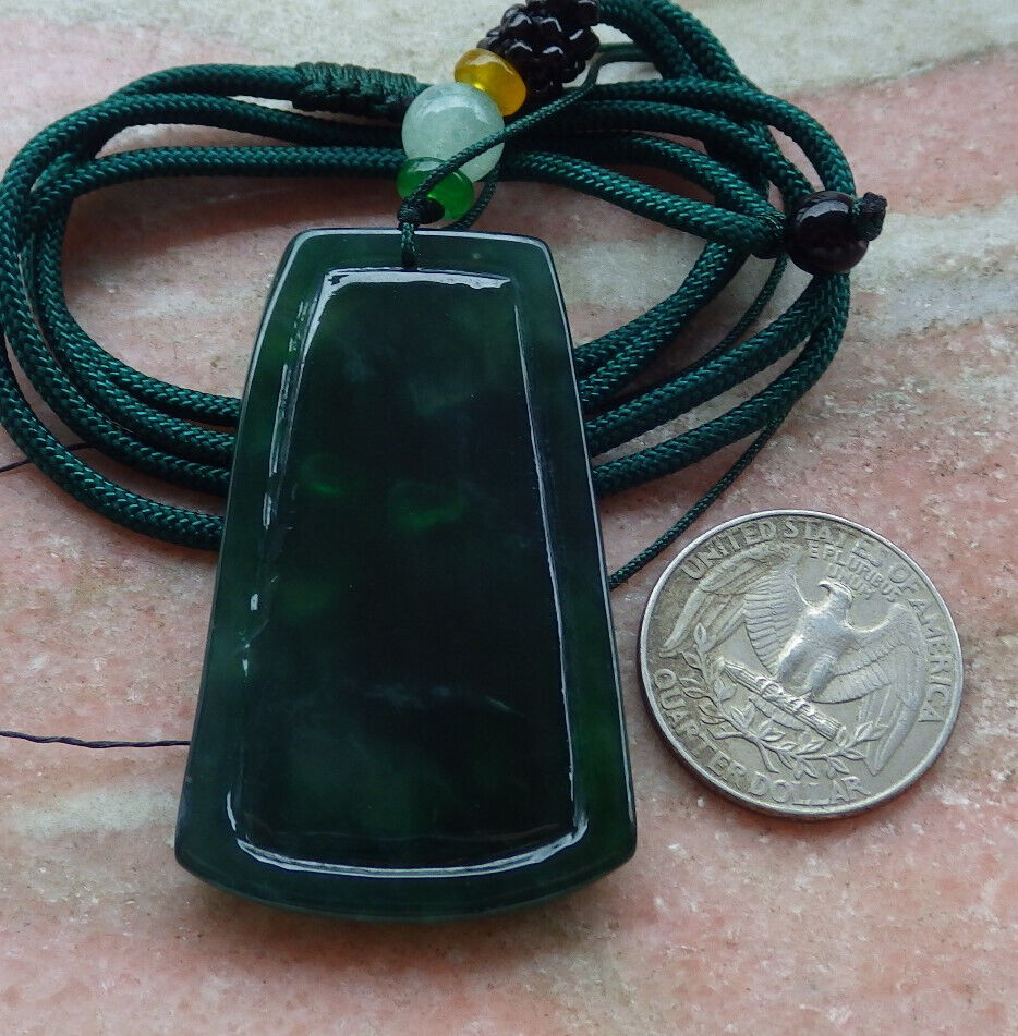 Certified Icy Green Burma 100% Natural A Jade jadeite Pendant Dragon Bead Necklace 生意兴隆 636507  TN