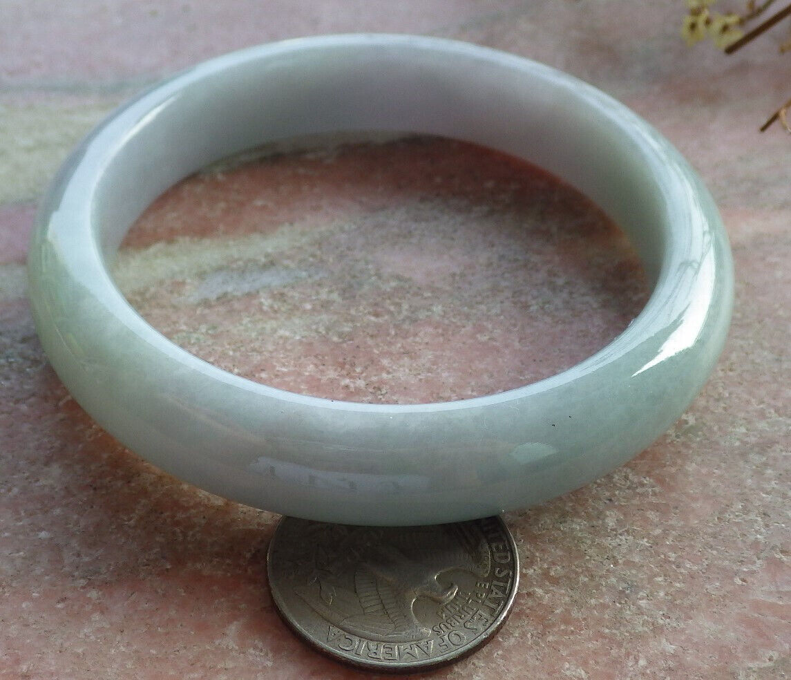 Certified Green Lavender Burma 100% Natural A JADE Jadeite Bangle Bracelet 61 mm 手镯 633730  TN