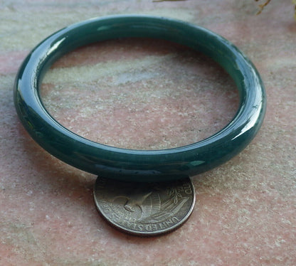 Certified Icy Blue Water Green Burma 100% Natural A JADE Jadeite Circle Bangle Bracelet 55 mm 手镯 633789  TN