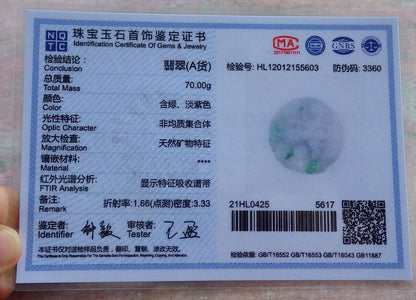 Certified Green 100% Natural A Jade jadeite Pendant Dragon Bead Lotus Flower Ruyi Necklace 生意兴隆 521035  TN