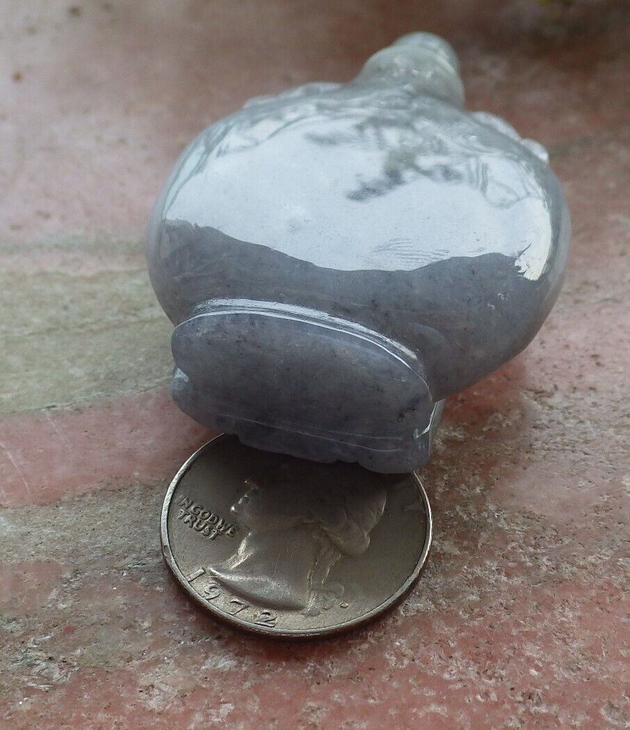 Certified Black Burma 100% Natural A Jade jadeite pendant Display Pumpkin Bead Snuff Bottle 574060 TN