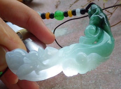 Certified Green Burma 100% Natural A Jade jadeite Pendant Phoenix Bird Flower Necklace 鸟语花香 635267  TN