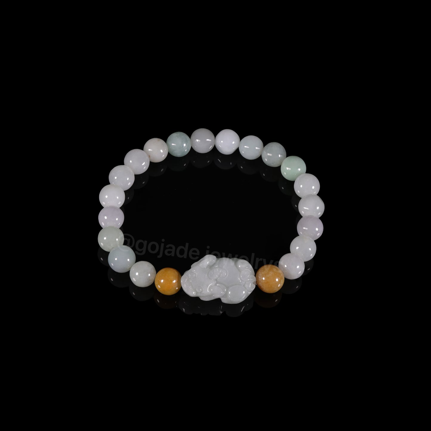 The Pixiu Bead Bracelet 100% Natural Jade Jadeite With Certificated