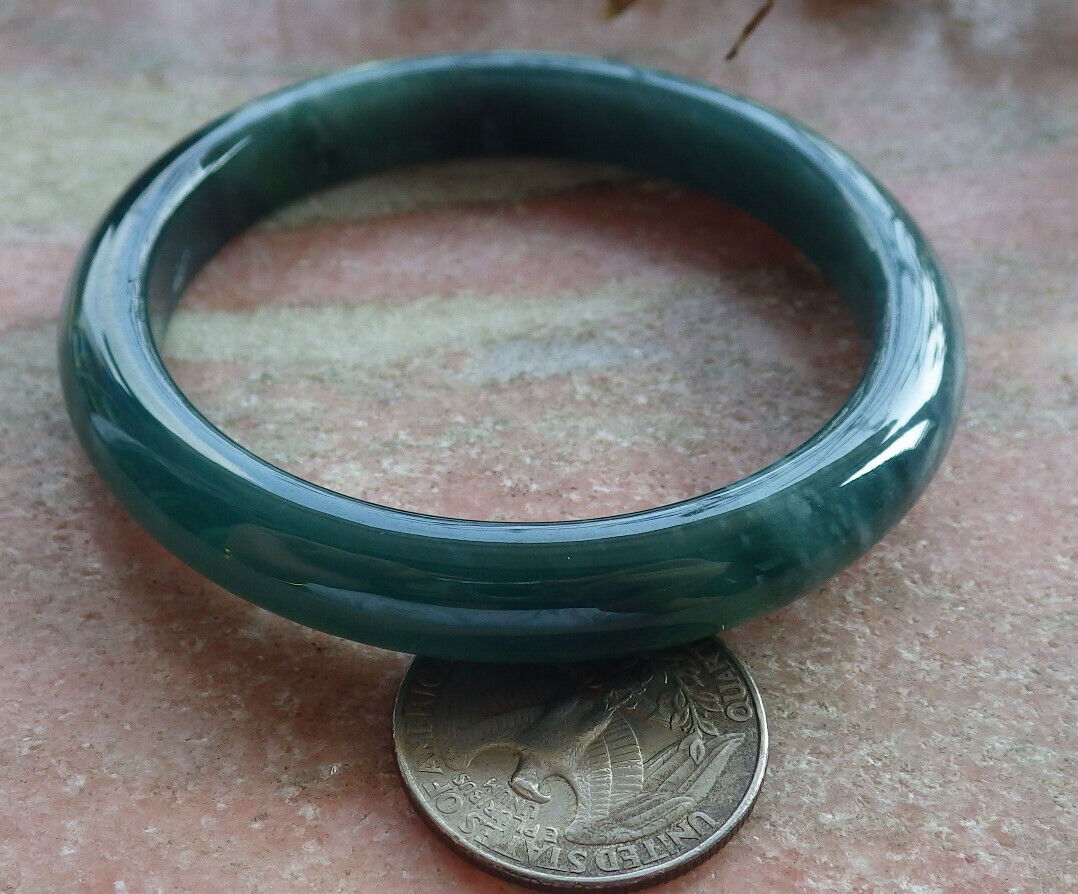 Certified Icy Blue Water Green Burma 100% Natural A JADE Jadeite Bangle Bracelet 55 mm 手镯 633526  TN