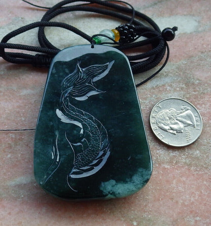 Certified Icy Green Burma 100% Natural A Jade jadeite pendant Guan Gong God Dragon Horse Sword Necklace 关公 635214  TN