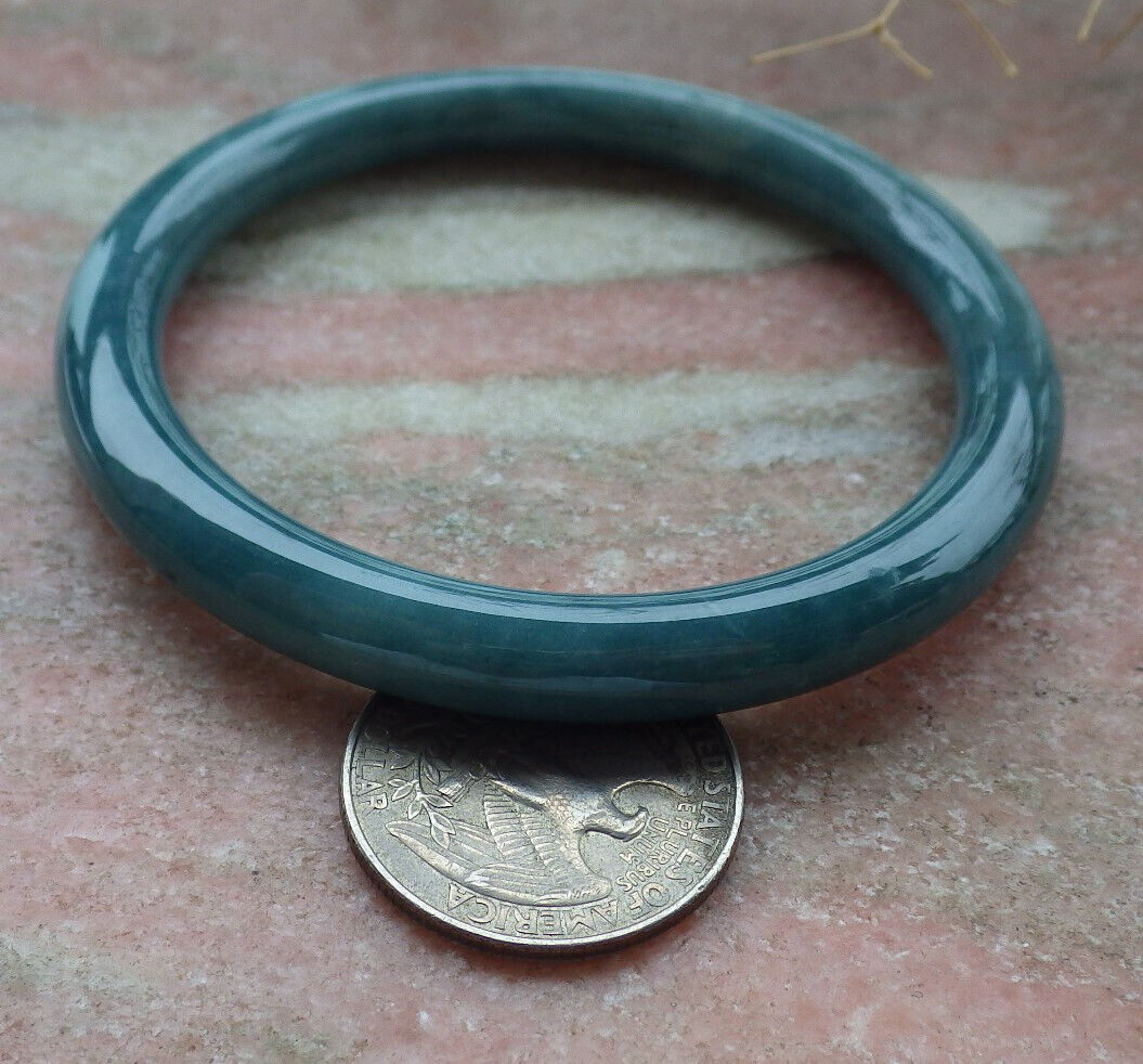 Certified Green Burma 100% Natural A JADE Jadeite Circle Bangle Bracelet 57 mm 手镯 636641  TN
