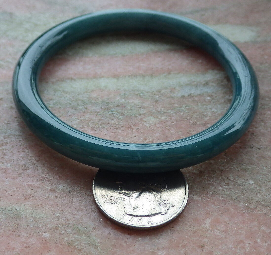 Certified Icy Green Burma 100% Natural A JADE Jadeite Circle Bangle Bracelet 57 mm 手镯 636473  TN