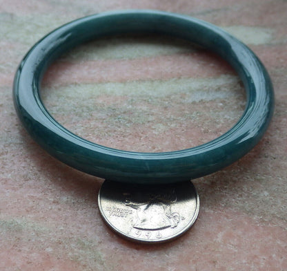 Certified Icy Green Burma 100% Natural A JADE Jadeite Circle Bangle Bracelet 57 mm 手镯 636473  TN