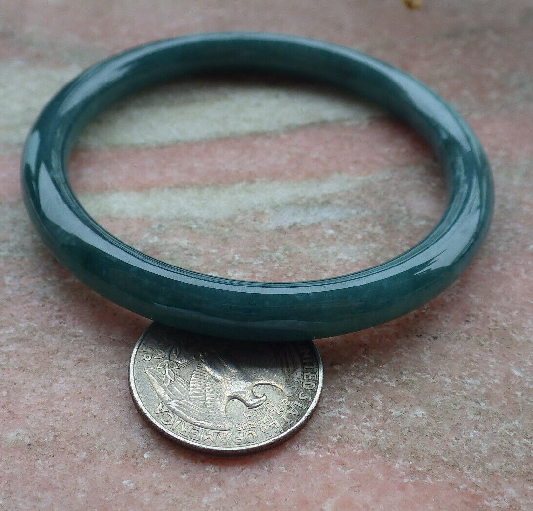 Certified Icy Green Burma 100% Natural A JADE Jadeite Circle Bangle Bracelet 57 mm 手镯 636665  TN